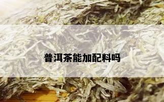 普洱茶能加配料吗