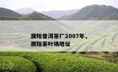 濮阳普洱茶厂2007年，濮阳茶叶场地址