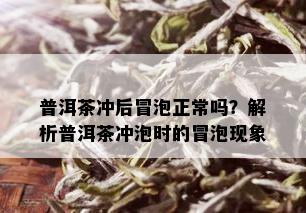 普洱茶冲后冒泡正常吗？解析普洱茶冲泡时的冒泡现象