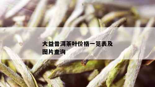 大益普洱茶叶价格一览表及图片查询