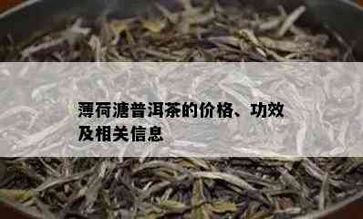 薄荷溏普洱茶的价格、功效及相关信息