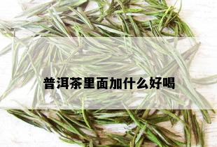 普洱茶里面加什么好喝