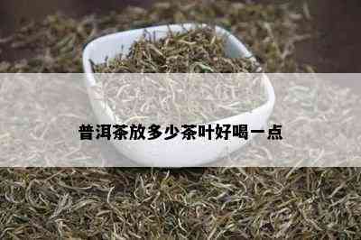 普洱茶放多少茶叶好喝一点