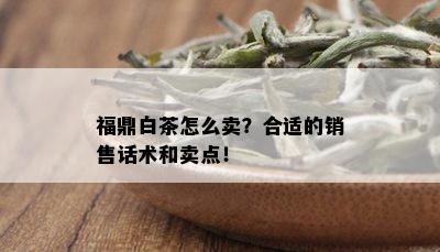 福鼎白茶怎么卖？合适的销售话术和卖点！