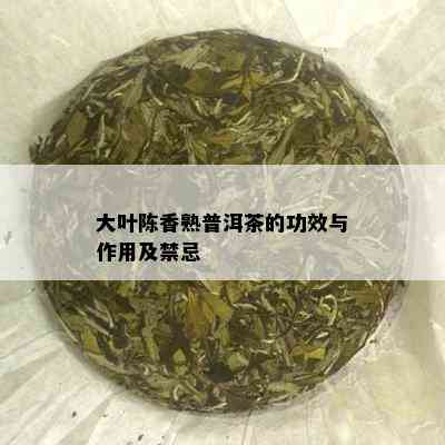 大叶陈香熟普洱茶的功效与作用及禁忌