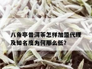 八角亭普洱茶怎样加盟代理及知名度为何那么低？