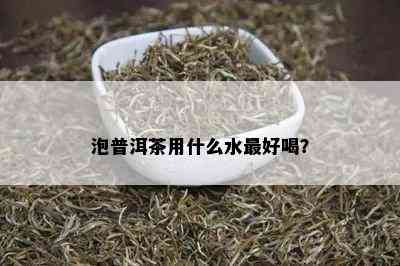 泡普洱茶用什么水更好喝？