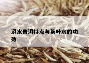 漭水普洱特点与茶叶水的功效