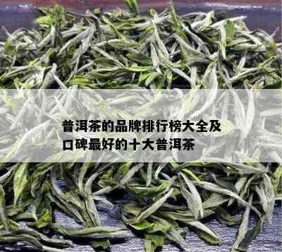 普洱茶的品牌排行榜大全及口碑更好的十大普洱茶