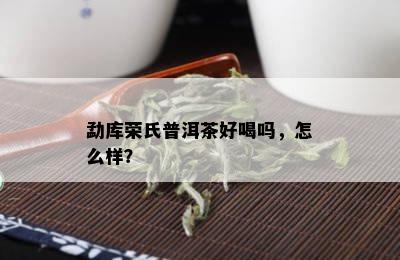 勐库荣氏普洱茶好喝吗，怎么样？