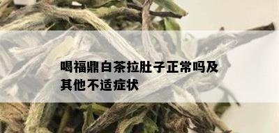 喝福鼎白茶拉肚子正常吗及其他不适症状