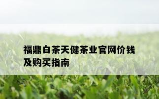 福鼎白茶天健茶业官网价钱及购买指南