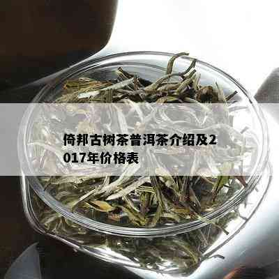 倚邦古树茶普洱茶介绍及2017年价格表