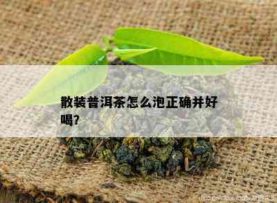 散装普洱茶怎么泡正确并好喝？