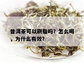 普洱茶可以刷脂吗？怎么喝，为什么有效？