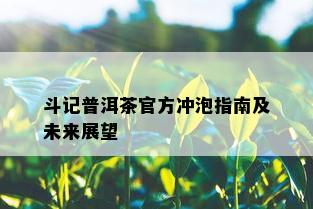 斗记普洱茶官方冲泡指南及未来展望