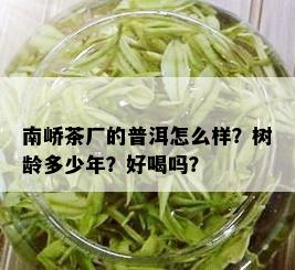 南峤茶厂的普洱怎么样？树龄多少年？好喝吗？