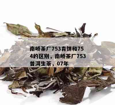 南峤茶厂753青饼和754的区别，南峤茶厂753普洱生茶，07年