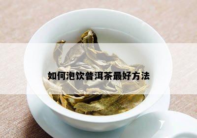 如何泡饮普洱茶更好方法