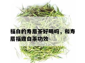 福白的寿眉茶好喝吗，和寿眉福鼎白茶功效