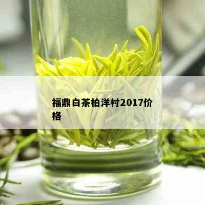 福鼎白茶柏洋村2017价格