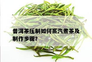 普洱茶压制如何蒸汽煮茶及制作步骤？