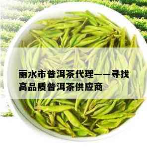 丽水市普洱茶代理——寻找高品质普洱茶供应商