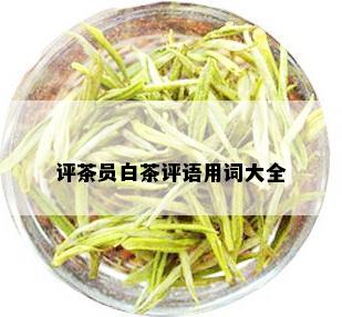 评茶员白茶评语用词大全