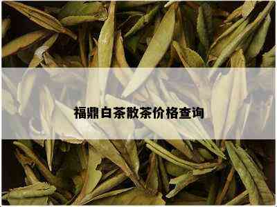 福鼎白茶散茶价格查询