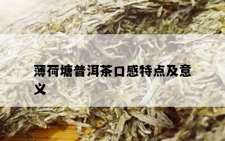 薄荷塘普洱茶口感特点及意义