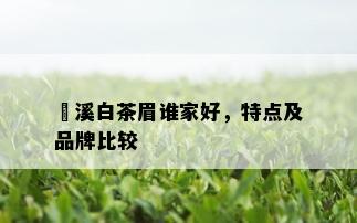 磻溪白茶眉谁家好，特点及品牌比较