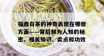 福鼎白茶的神奇表现在哪些方面——背后鲜为人知的秘密、相关知识、卖点和功效