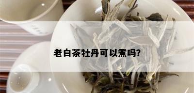 老白茶牡丹可以煮吗？