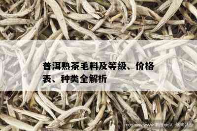 普洱熟茶毛料及等级、价格表、种类全解析