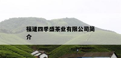 福建四季盛茶业有限公司简介