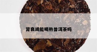 肾衰竭能喝熟普洱茶吗