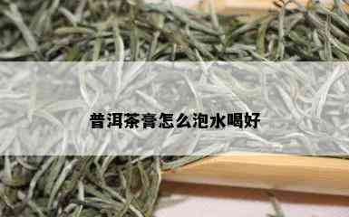 普洱茶膏怎么泡水喝好