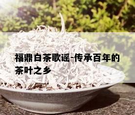 福鼎白茶歌谣-传承百年的茶叶之乡