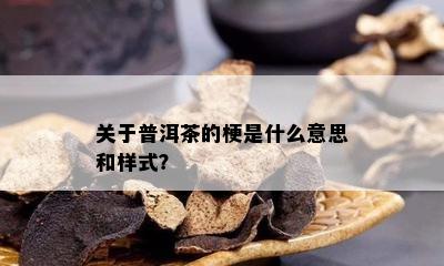 关于普洱茶的梗是什么意思和样式？