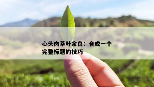 心头肉茶叶余良：合成一个完整标题的技巧