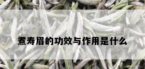 煮寿眉的功效与作用是什么