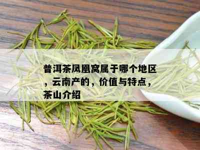 普洱茶凤凰窝属于哪个地区，云南产的，价值与特点，茶山介绍