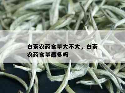 白茶农药含量大不大，白茶农药含量最多吗