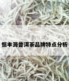 恒丰源普洱茶品牌特点分析