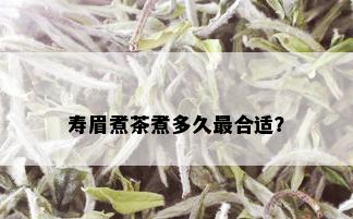 寿眉煮茶煮多久最合适？