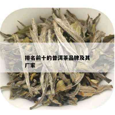 排名前十的普洱茶品牌及其厂家