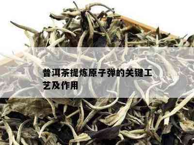 普洱茶提炼 *** 的关键工艺及作用