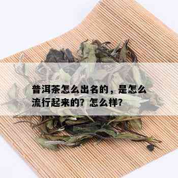 普洱茶怎么出名的，是怎么流行起来的？怎么样？