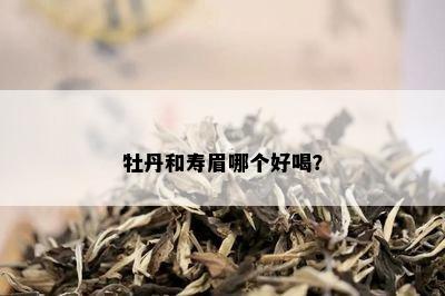 牡丹和寿眉哪个好喝？