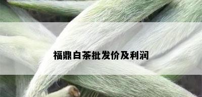 福鼎白茶批发价及利润